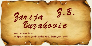 Zarija Buzaković vizit kartica